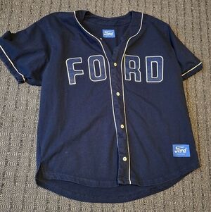 Nwot Pacsun Navy Blue Button-Up Ford Jersey Sz XL.
